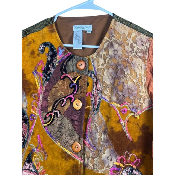 Coldwater Creek Art to Wear Jacket Patchwork Embroidered‎ Unique Statement - Picture 7 of 11